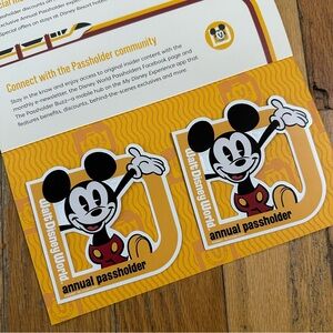 NEW Disney Parks Annual Passholder Mickey Mouse Magnet (Set of 2)